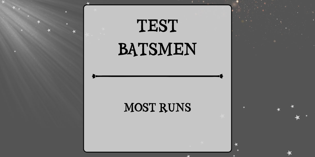 Tests Stats - Batsmen With Most Runs Featured